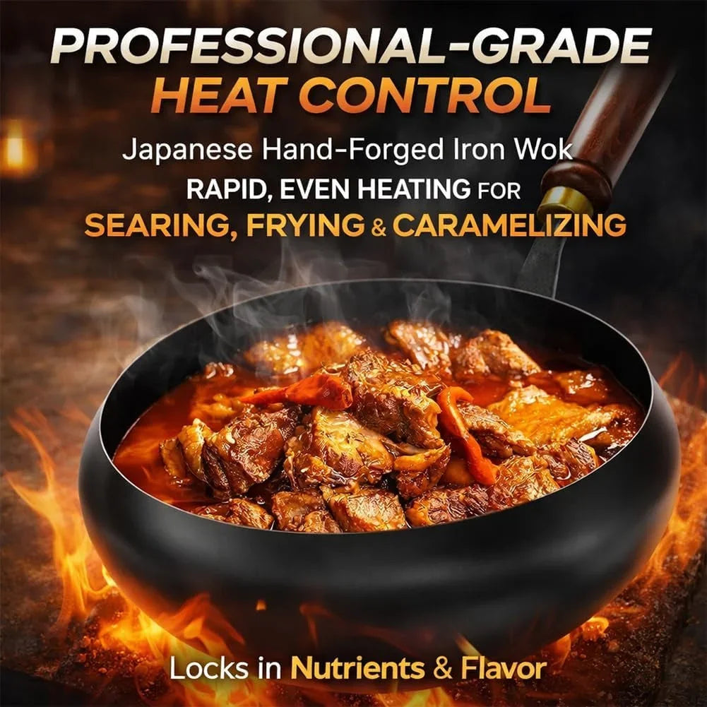 2026-upgraded-uncoated-thick-iron-pot-japanese-hand-forged-non-stick-iron-pan-without-coating-durable-and-rust-free-for-cooker-gas-stir-fry-pans-round-bottom-with-lid-glass-lid-11in