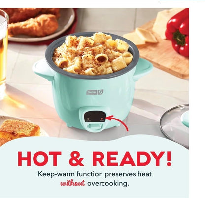 Dash Mini Rice Cooker & Food Steamer 0.5 Quart, Aqua | Keep Warm Function, Nonstick Removable Pot, Glass Lid, Compact Electric, 0.5 Qt Capacity3