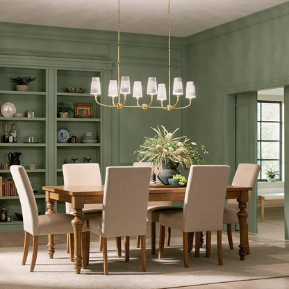 Adeena 8-Light Linear Chandelier Light, Brushed Natural Brass11