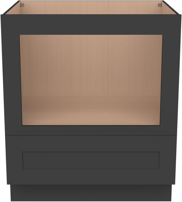 Microwave Base Cabinet – Solid Wood Shaker Style Kitchen Storage Base Unit with Drawer & Soft-Close Doors, RTA Pantry Cupboard for Dining Room, Coffee Bar 30" W X 24" D X 34 1/2" H (Charcoal Black)6