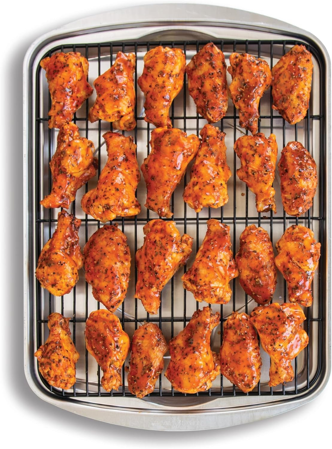 oven-crisp-baking-tray-2pc-set-includes-pan-and-rack-natural-aluminum-for-air-frying-crisping-broiling-baking-cooking-surface-17-x-12-inches