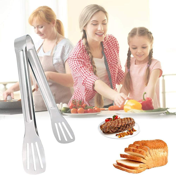 Serving Tong Kitchen Tongs,Buffet Tongs, Stainless Steel Food Tong Serving Tong,Small Tongs 6 Pack (7 Inch)6