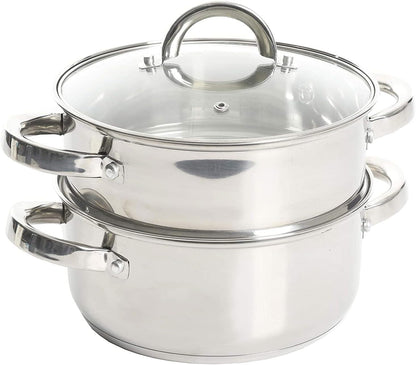 Oster Dutch Oven with Steamer Basket 3-Quart - Sangerfield Stainless Steel, Stovetop Steamer for Vegetables, Rice & Tamales, Dishwasher Safe1