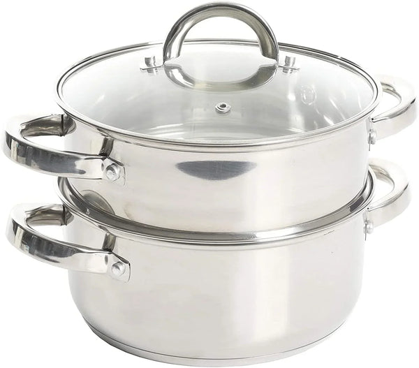 Oster Dutch Oven with Steamer Basket 3-Quart - Sangerfield Stainless Steel, Stovetop Steamer for Vegetables, Rice & Tamales, Dishwasher Safe1