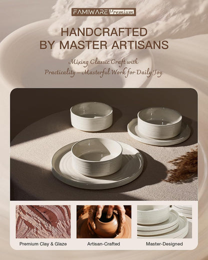 Stoneware Dinnerware Sets, Plates, Bowls, Dishes Set for 86