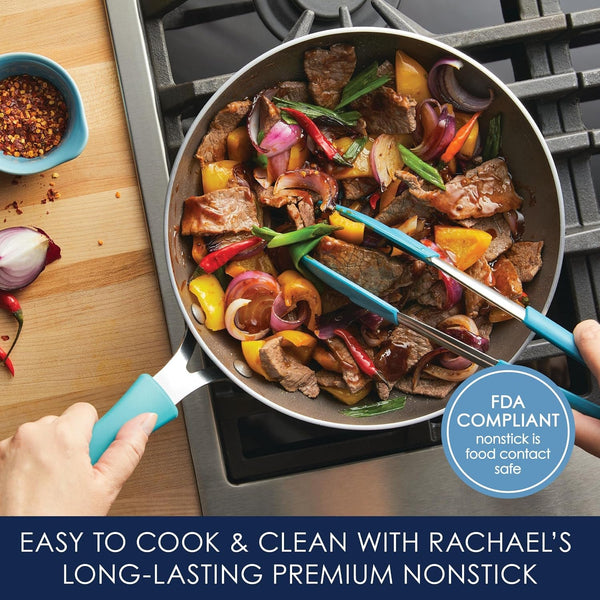 Cook + Create Nonstick Stir Fry Pan/Wok, 10.5 Inch, Agave Blue3