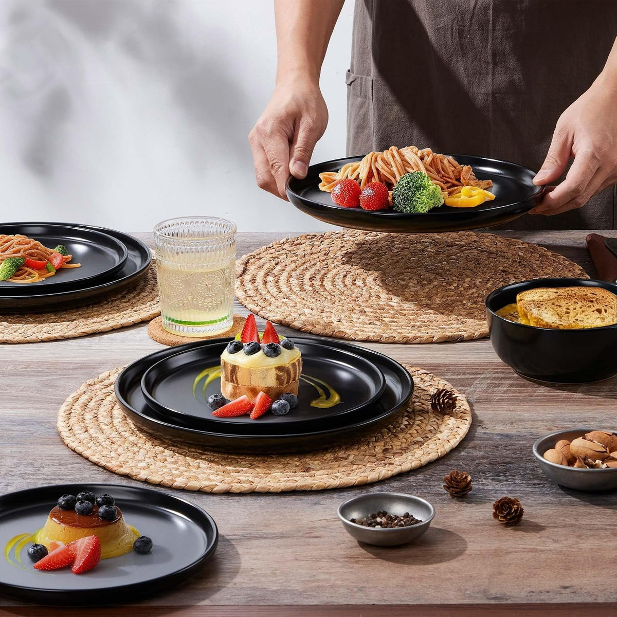 porcelain-dinnerware-sets-12-piece-dishes-set-for-4-black-onyx