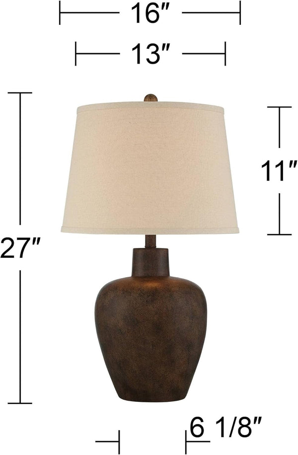 Glenn 27" Tall Table Lamps Set of 2 Terra Cotta Farmhouse Southwest Rustic4