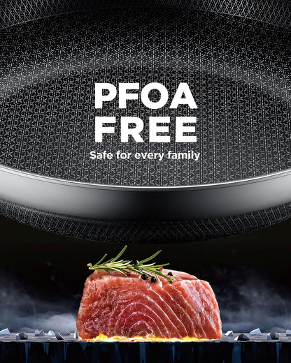 Non Stick Frying Pans,12-Inch Stainless Steel Skillet,Pan with Lid | Hybrid Nonstick | Pfoa-Free | Non-Toxic | Induction Compatible | Oven & Dishwasher Safe4