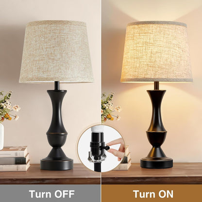 Table Lamp Set of 2, 19" Farmhouse Vintage Bedside Lamps3