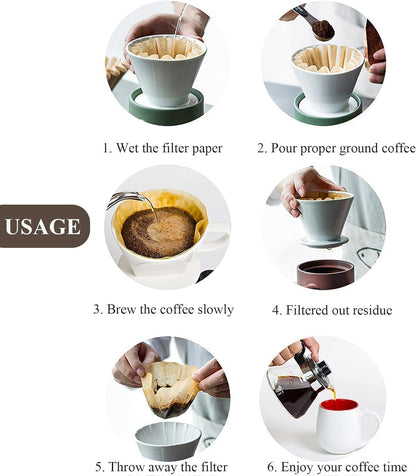 2-5 Cup Coffee Filters, Pack of 100 Unbleached Coffee Filters 5 Cup, Thicken Natural Coffee Filter Basket for Commercial, Home Coffee Maker, Pour over Coffee Kit (Brown, W02)6