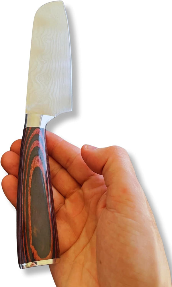 Laser Damascus 7-Inch Santoku Knife – Precision Stainless Steel Blade for Versatile Chopping & Professional Cooking7