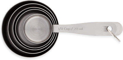 5-Piece Stainless Steel Measuring Cups Set - Heavy Duty Metal Measuring Cups with 1/8 Cup Size - Engraved Imperial & Metric Markings for Dry & Liquid Baking Ingredients, Stackable6