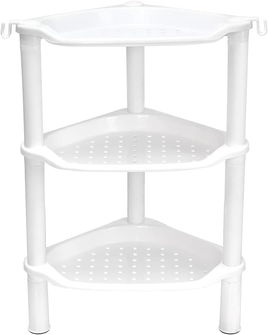 3-tier-shower-caddy-organizer-shelf-corner-13-5-x-10-x-26-inches-rustproof-plastic-shower-rack-stands-for-inside-bathroom-bathtub-shower-pan-whiteround-slot-white-3-tier