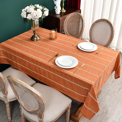 Cotton Orange Table Cloth Square 53X53 Inch Fall Tablecloth Linen3