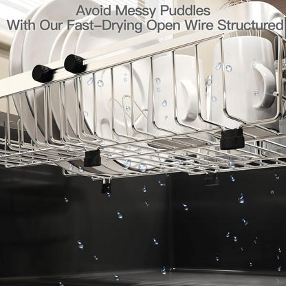 Dish Drying Rack over the Sink with Utensil Holder3