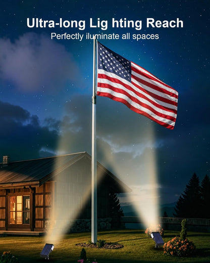 6 Pack Solar Spot Lights Outdoor Waterproof, 20 Leds Bright Landscape Spotlights Dusk to Dawn, Warm White Adjustable Uplights for Yard Tree House Garden Wall Pathway, IP654