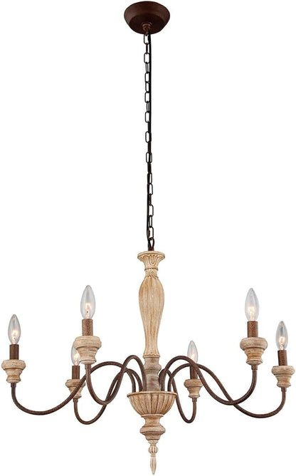6 Light 28In Farmhouse French Country Chandelier for Dining Room8