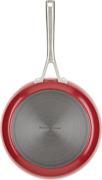 Kitchenaid Hard Anodized Ceramic 9-Piece Nonstick Cookware Set – Includes Fry Pans, Saucepan, Stockpot, Durable, Even Heating, Oven Safe to 500°F, Empire Red9