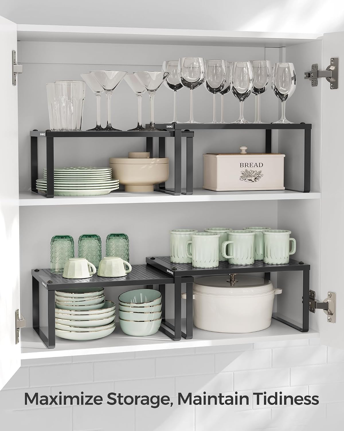 songmics-set-of-2-metal-spice-racks-stackable-expandable-shelf-risers