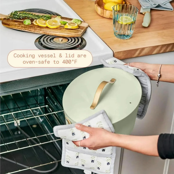 Heathy Cooking 10-In-1 6 Quarts Electric Multi-Cooker Slow Cooker, Rice Cooker, Steamer & More | Touch Control, Oven-Safe, Dishwasher-Safe | Sage Green5