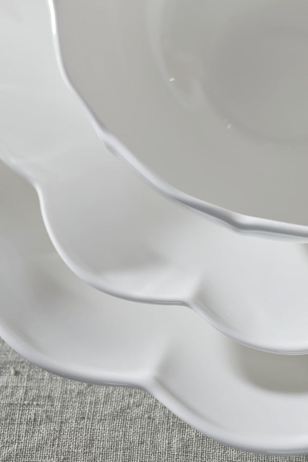 Studio 1414 Scallop Bone China 12-Piece Dinnerware Set for 48