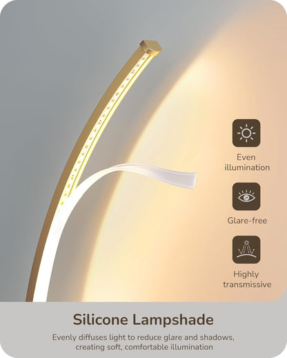 Curved LED Table Lamps for Living Room, Modern Bedside Lamp, Gold3