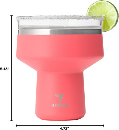 Saltini 16Oz Margarita Tumbler - Insulated Cocktail Glass with Lid | 360 Sippable Martini Glass Alternative, Keeps Drinks Cold for 10 Hours, Daiquiri, Saltable Splash-Proof Lid, Cocktail Tumbler8