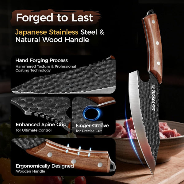 Japanese Chef Knife Set, Hand Forged Butcher Knife Set Gift3