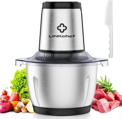 Food Processor, 6 Cup Electric Food Chopper, 250W Meat Grinder | Sharp Stainless Steel Blades Chop Meat, Vegetables, Onions and Baby Food, Stainless Steel Bowl, Compact and Easy to Clean1