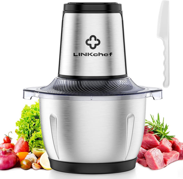 Food Processor, 6 Cup Electric Food Chopper, 250W Meat Grinder | Sharp Stainless Steel Blades Chop Meat, Vegetables, Onions and Baby Food, Stainless Steel Bowl, Compact and Easy to Clean1