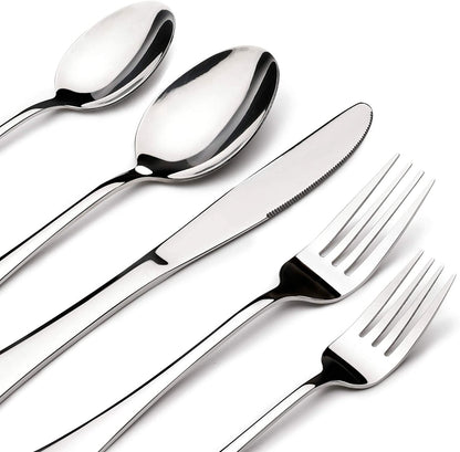 Silverware Set for 8, 40 Piece Stainless Steel Flatware Utensil Cutlery Set | Heavy Duty Steak Knife Fork and Spoon, Dishwasher Safe, Gift Package for Wedding Housewarming1