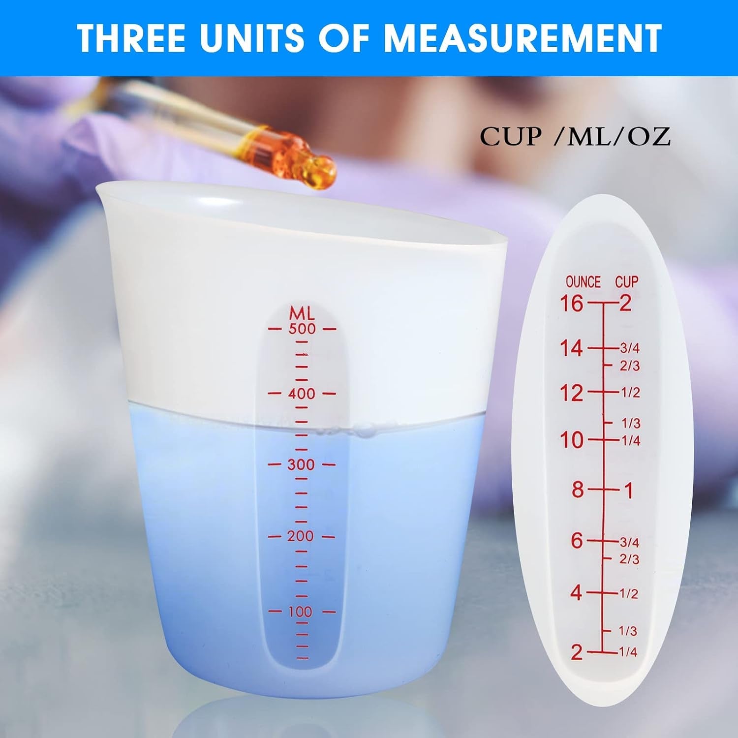 silicone-measuring-cups-2-cup-1-cup-flexible-measure-melting-cups-for-epoxy-resin-butter-chocolate-squeeze-pour-baking-cup-dishwasher-safe-bpa-free-500-250-ml-with-marking-cup-ounce