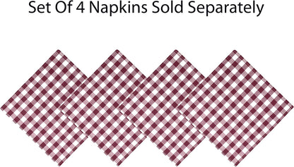 Country Rustic Buffalo Plaid Cotton Tablecloth, 52 X 70 Inch Rectangle, Burgundy, Checkered Cottage Gingham Easy Care Dining Table Cover4