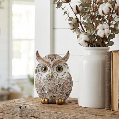 Owl Statue and Figurine for Home Decor Accents Adorable Owl for Shelf Bookshelf Bedroom Living Room Office Table Desk Modern Decorations Animal Sculpture for Birds Lovers4