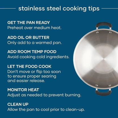 Brilliance Stainless Steel Wok/Stir-Fry Pan, Induction Suitable, Dishwasher and Metal Utensil Safe, 14 Inch - Stainless Steel8