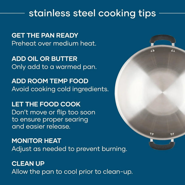 Brilliance Stainless Steel Wok/Stir-Fry Pan, Induction Suitable, Dishwasher and Metal Utensil Safe, 14 Inch - Stainless Steel8