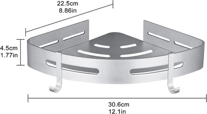 Corner Shower Caddy, 2 Pack Adhesive Shower Corner Shelf, Shower Organizer Storage Wall Mounted No Drilling for Bathroom and Kitchen, Silver2