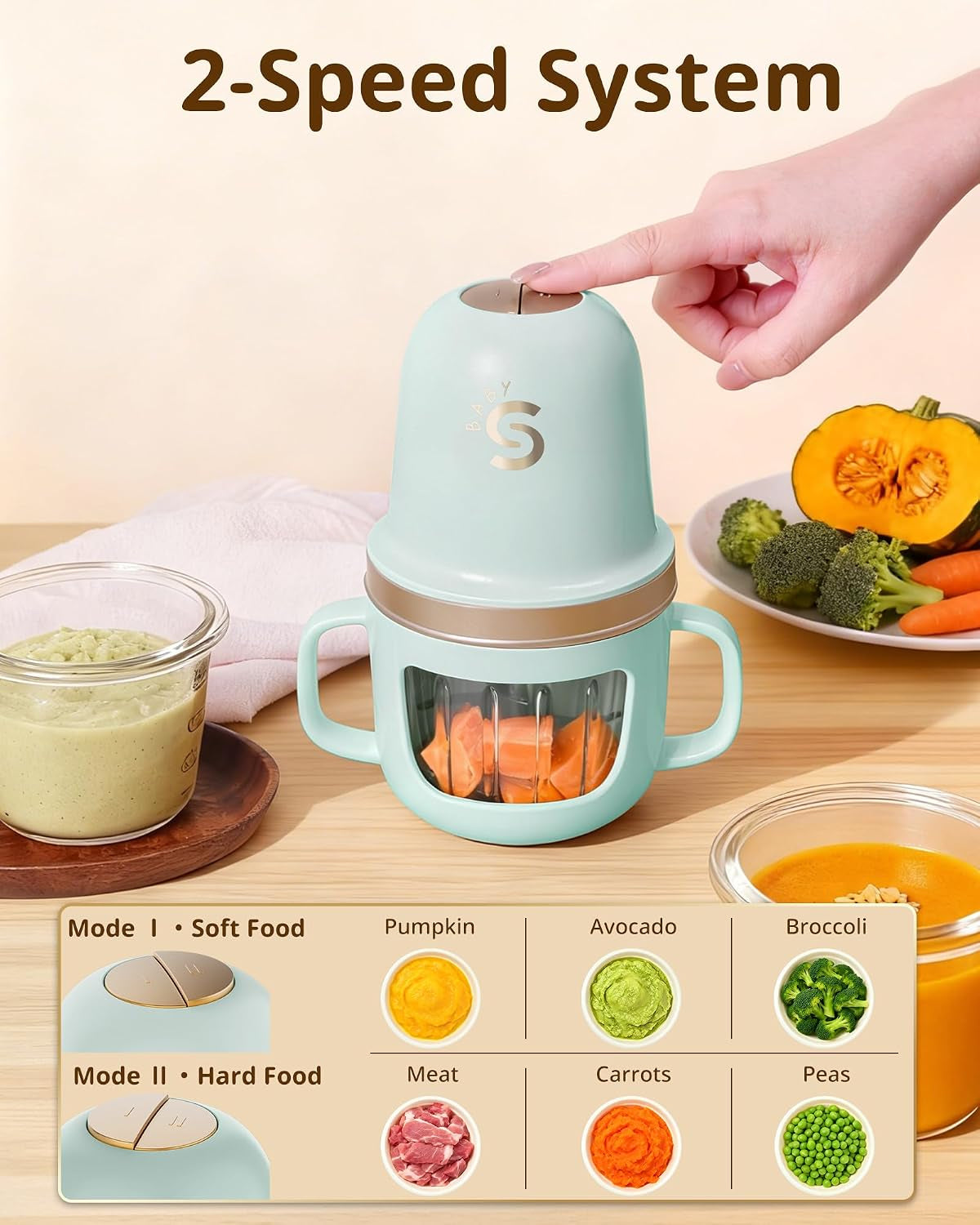 baby-baby-food-maker-10oz-glass-puree-blende-with-cup-sleeve-green-mini-food-processor-316l-stainless-steel-blades-2-speed-control-bpa-free-baby-food-grinder-for-fruit-vegetable-meat