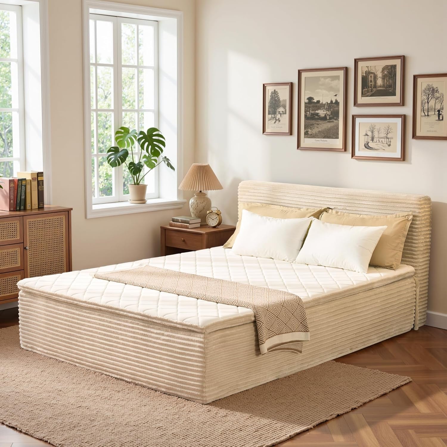queen-boneless-bed-frame-with-mattress-16-inch-memory-foam-mattress-with-plush-fabric-upholstered-bed-frame-platform-no-assembly-required-cool-night-relieve-pressure-with-medium-support-beige