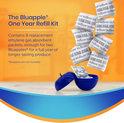 Produce Saver Ethylene Gas Absorber - Fresh Fruit & Vegetable Storage, Food Savers for Refrigerator, 8 Packets (9G Each), Each Packet Lasts 3 Months, Kitchen Must Haves, USA Made - Refill Kit2