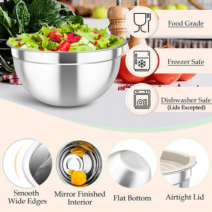 Mixing Bowls Set of 6, Stainless Steel Nesting Mixing Salad Bowl4