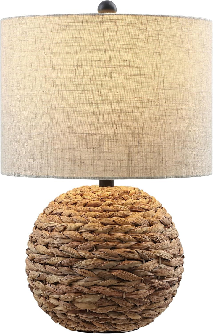 Camilo Coastal Woven Rattan Globe Table Lamp 21.5", Brown