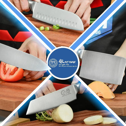 Knives Authentic since 1986,Chef Knife Professional Set with Bag,Cleaver Butcher Knife for Meat Cutting Bag4