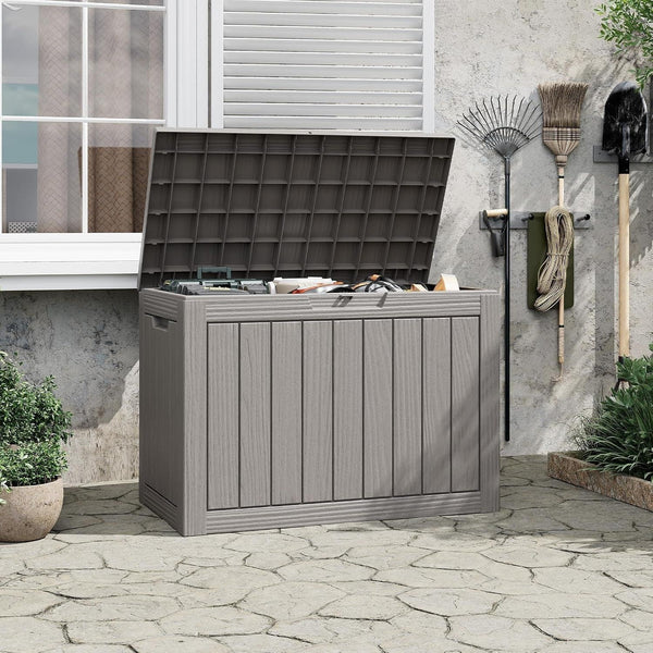 Outdoor Storage Waterproof Deck Box for Patio (45 Gallon, Grey) | Lockable outside Storage Boxes for Cushion, Resin Weatherproof Garden Storage Bin, Package Delivery Box7