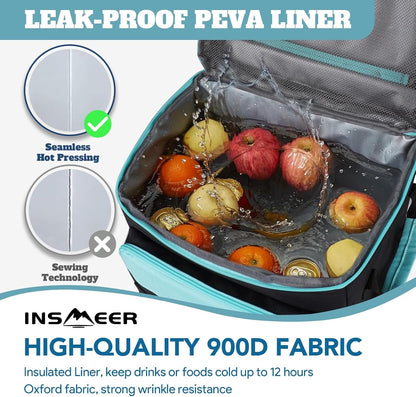 Cooler with Wheels and Handle, 80 Cans/50L Rolling Cooler, Portable Soft Sided Cooler with Wheel, 2-In-1 Collapsible Trolley Cart, Large Coolerbag for Grocery Shopping5