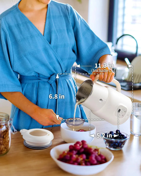 Automatic Nut Milk Maker, 20Oz Homemade Almond, Oat, Coconut, Soy, Plant Based Milks and Non-Dairy Beverages with Delay Start/Keep Warm/Self-Cleaning/Boil Water, White | Homemade Soy & Coconut Milk, Self-Clean Saves Cleanup, 304 Stainless, No Plastic Taste, Delay Start & Keep Warm, Morning Prep7