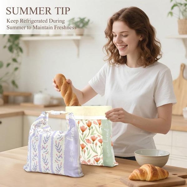 Beeswax Sourdough Bread Bags for Homemade Bread, 2 Packs XL Reusable Organic Beeswax Linen Cotton Sourdough Bag, Keep Loaves Fresh Longer, Homesteading Essentials6