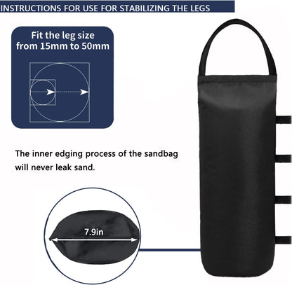 125 LBS Canopy Weights Sand Bags for Canopy Outdoor Advertising Tent Sunshade Fixed Windproof Pop up Tent（No Sand） 4-Pack Package May Vary5
