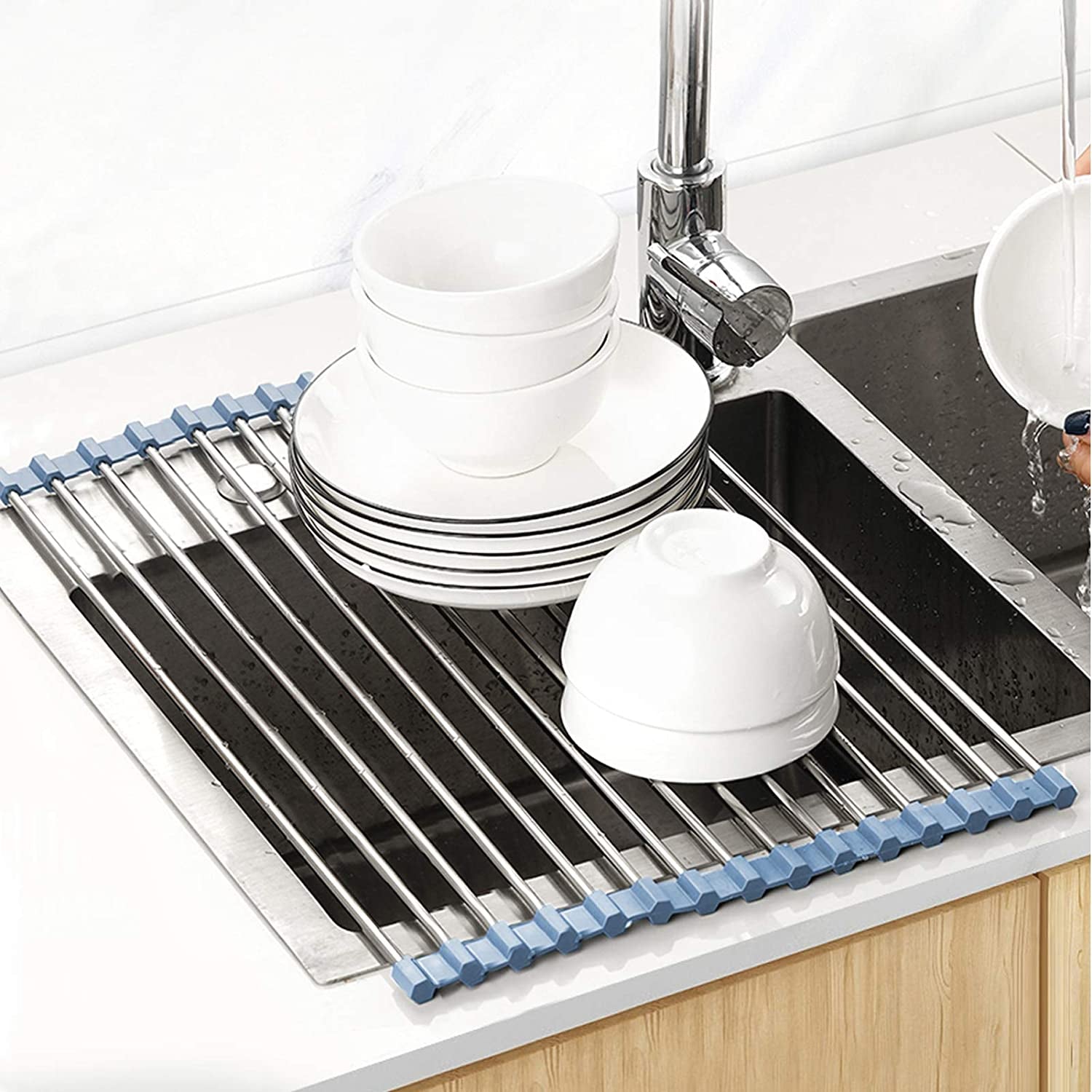 over-the-sink-dish-drying-rack-roll-up-dish-drying-rack-kitchen-dish-rack-stainless-steel-sink-drying-rack-foldable-dish-drainer-17-5x11-8
